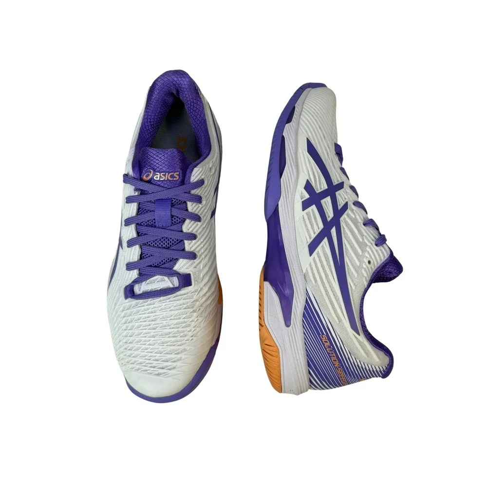 Asics Solution Speed FF 2 Tennis Shoes‎ Womens 9 White Amethyst 1042A136-104